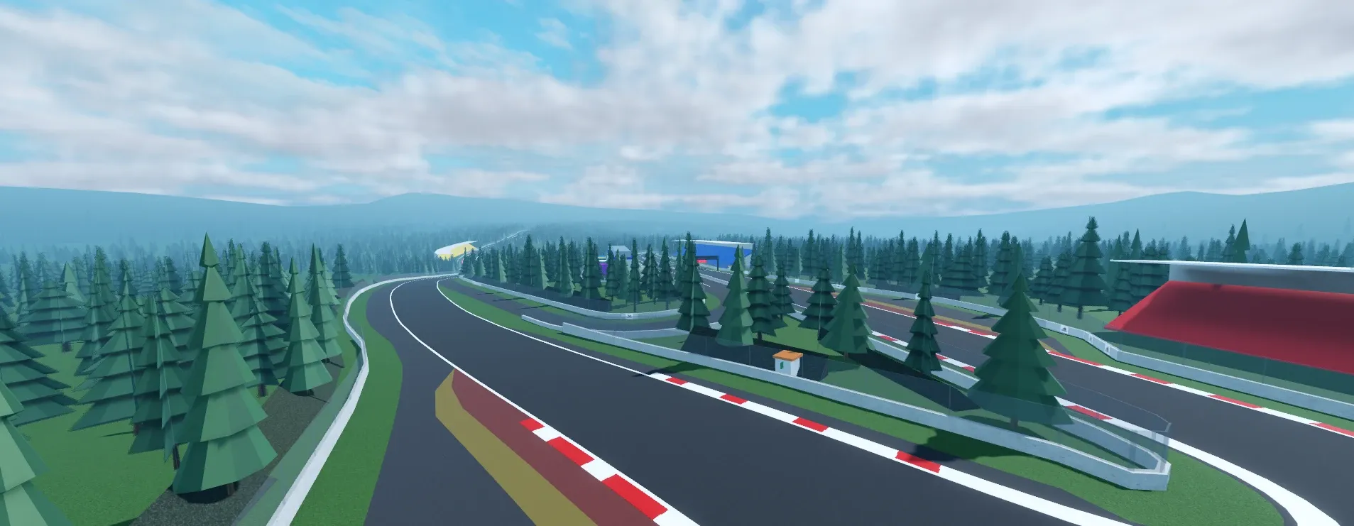 Spa-Francorchamps no GridLine: a pista entre pinheiros, com zebras e arquibancadas